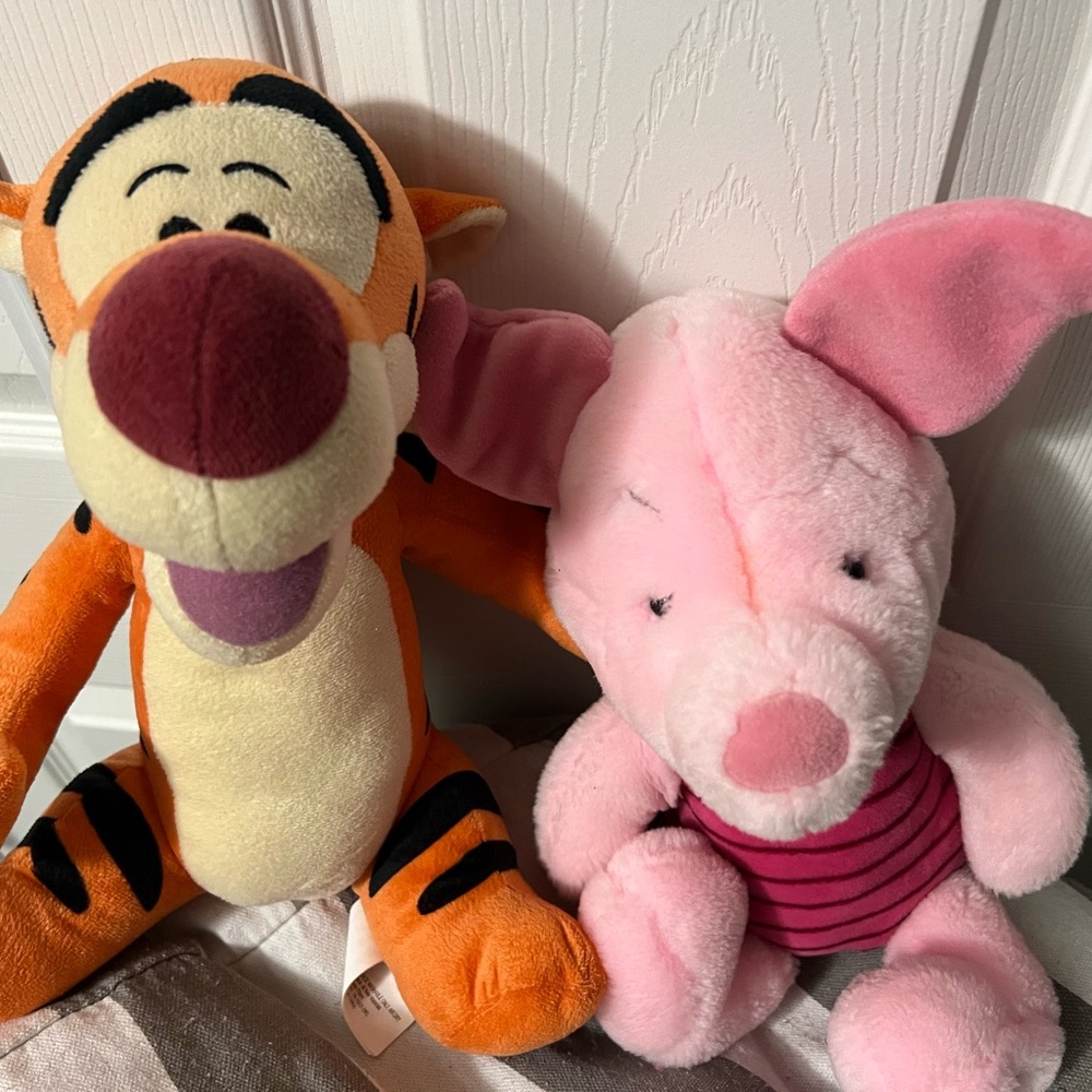 Disney Tigger and Piglet Plush Duo - Orange and Pink
